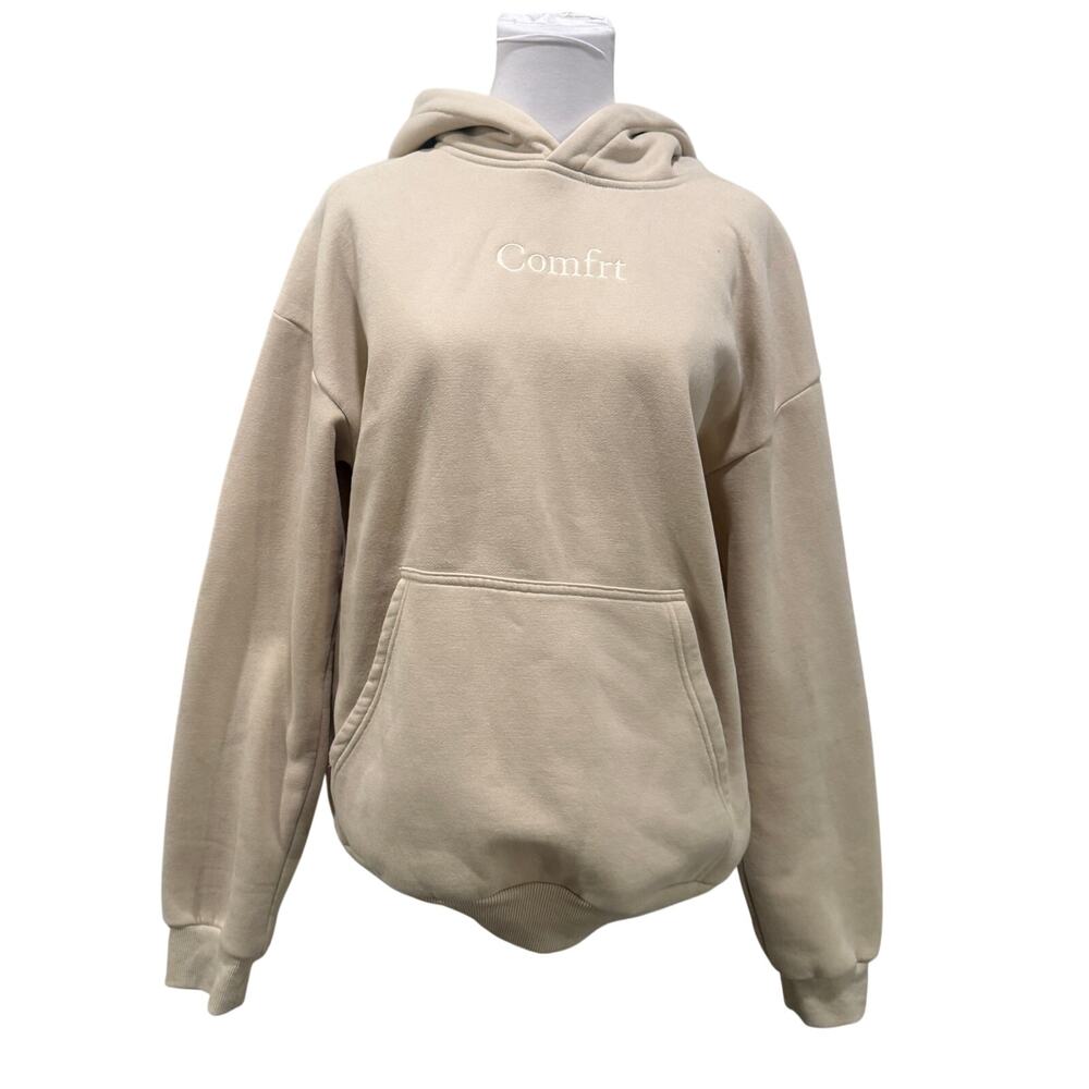 Comfrt Oversize Signature Hoodie Sweatpant Set Bone Cream Medium Unisex Lounge - Picture 2 of 13